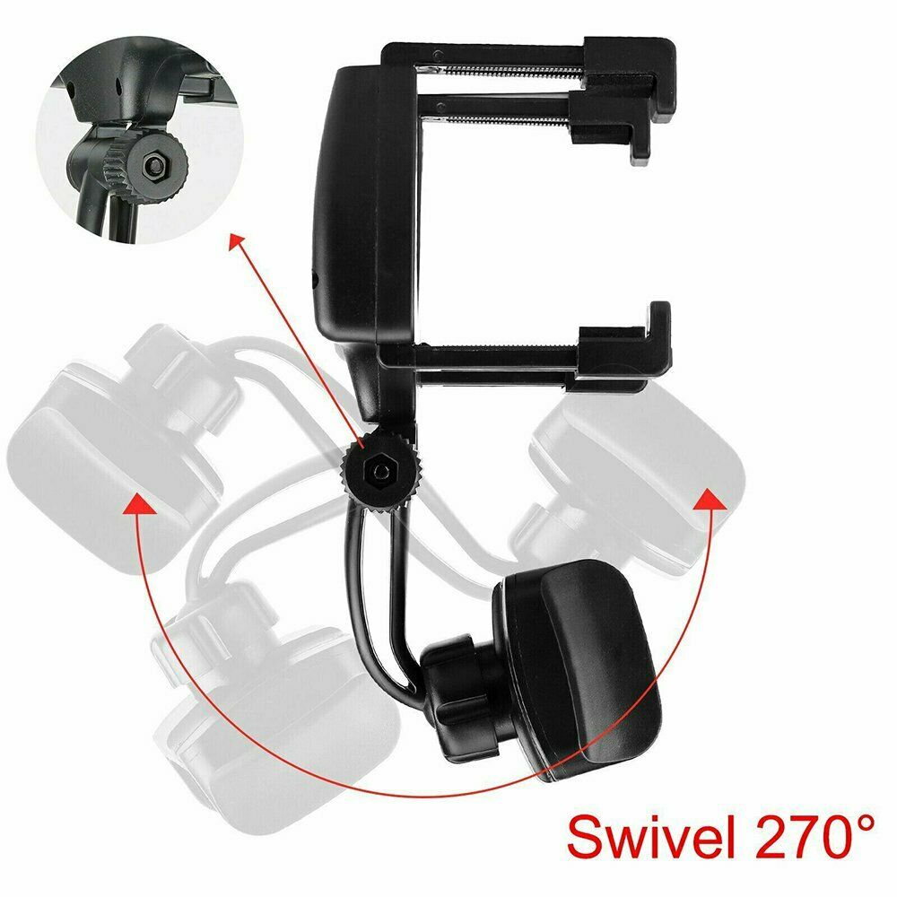 Universal Car Rear View Mirror Mount Stand GPS Cell Phone Holder 360 Rotation