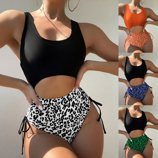 Bikini Leopard-print One-piece Swimming Suit Women