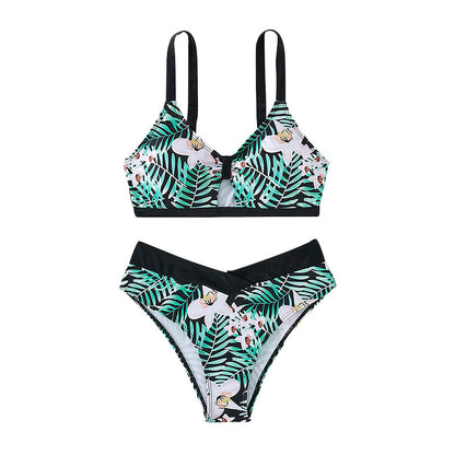 Printed Split Swimsuit Women's Sling