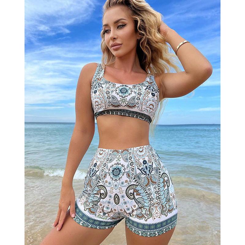 Women's Printed Fashion Sports Split Swimsuit